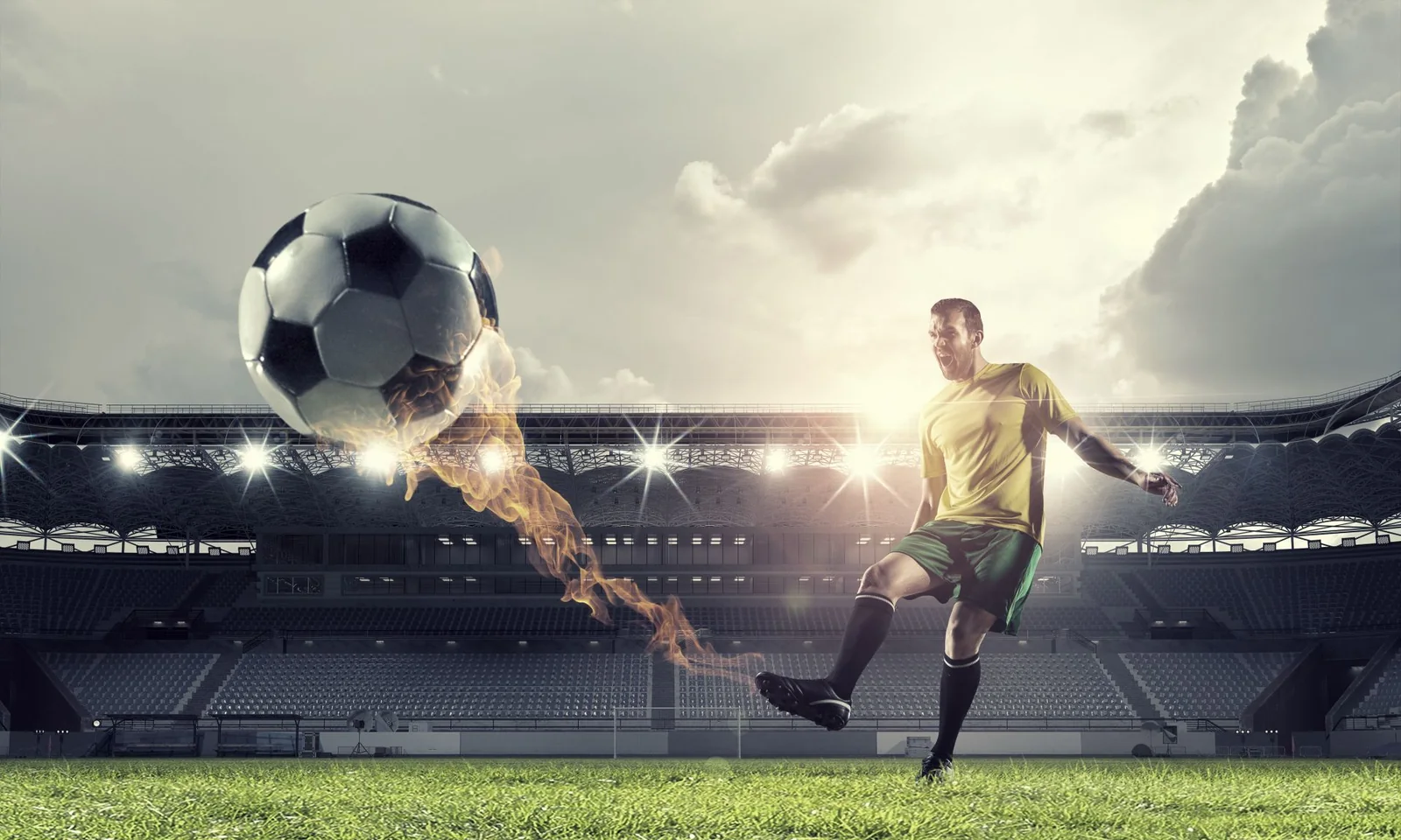 Layar olahraga dengan kartu acara dan kelompok pasar pertandingan