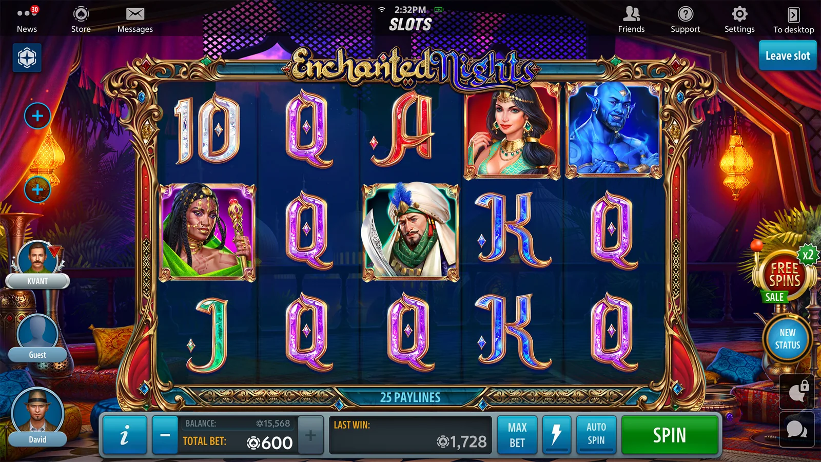 Reel slot digital dengan simbol dan efek bonus