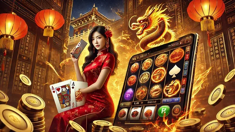 Visual slot SURGA77 dengan simbol reel dan suasana permainan digital
